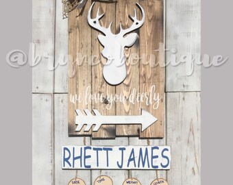 Deer / Hospital Door Hanger / We Love You Deerly / Baby Boy / Birth Announcement / Hospital Wreath