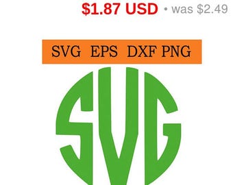 Sale 25% - Circle Monogram Font in SVG / Eps / Dxf / Jpg files INSTANT DOWNLOAD!
