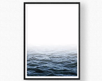 Ocean Print, Water Print, Sea Wall Art, Scandinavian Prints, Digital Wall Art, Ocean Waves, Blue Wave Print, Ocean Waves Print, Ocean Photo