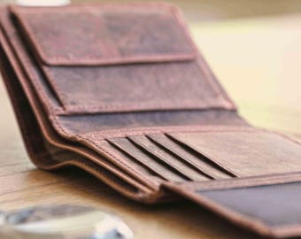 Handmade Distressed Leather Wallet, Men's Leather Wallet, boyfriend Gift, Husband Gift, Leather Wallet, Groomsman Gift, Distressed Wallet