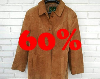 BEIGE LEATHER JACKET / / vintage clothing / / unisex / / calamity vintage / / vintage jacket / / authentic leather / / beige