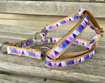 5/8" Wide Step-In Harness, Choose Your Style 5/8" W Harness, Navy Floral Dog Harness