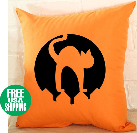 halloween cat pillow