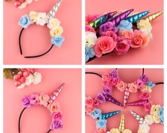 Unicorn Headband Unicorn Hair Clip Unicorn Horn Unicorn Birthday Newborn Unicorn Photo Props Girl Birthday Outfit
