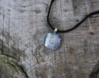 Silver Dichroic glass necklace