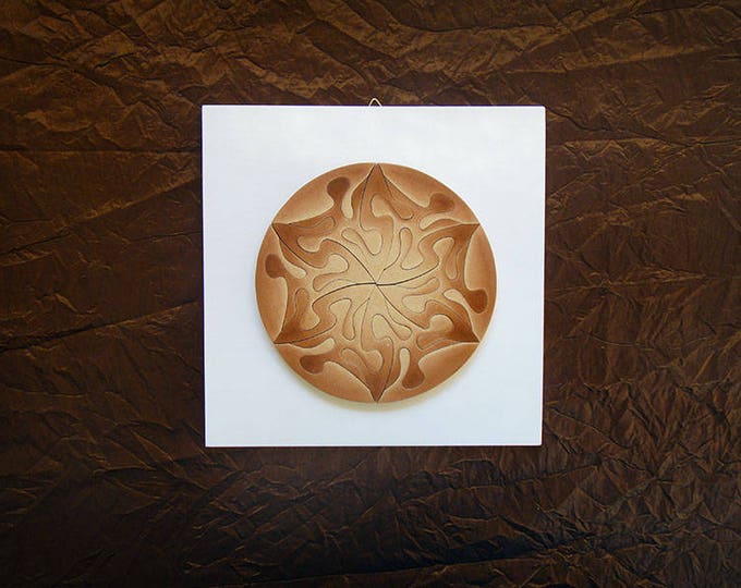 Grounding Mandala Puzzle, Wooden, Handmade, Brown Earth, With Frame, Ready to Hang Smart Toy, Wall Decor, Acrylic On Pieces by Samo Svete