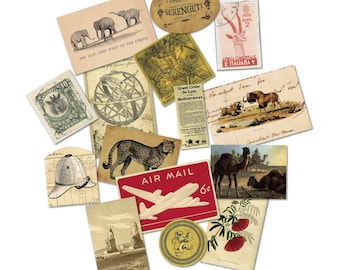 1 pack, 7gypsies Mini Ephemera - Serengeti