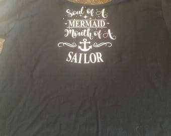 Soul of a mermaid,mouth of a sailor t shirt off the shoulder