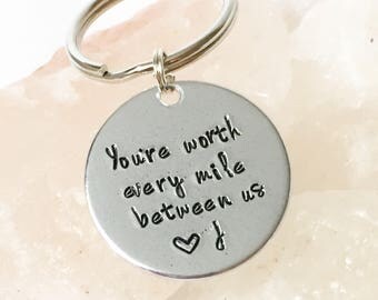 Long Distance Keychain, Deployment Gift for Boyfriend, Deployment Keychain, Long Distance Relationship Gift, Long Distance Keychain