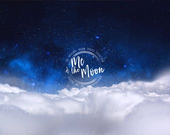 NIGHT SKY BACKDROP / Fantasy Backdrop/ Digital Backdrop/ Digital Background/ Digital Overlay