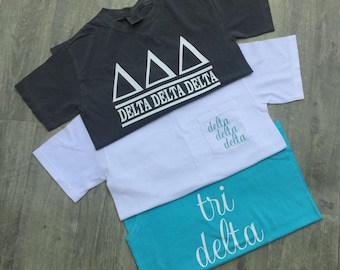 Delta Delta Delta Shirt Bundle // Sorority Shirt Bundle // Tri Delta Sorority Shirts