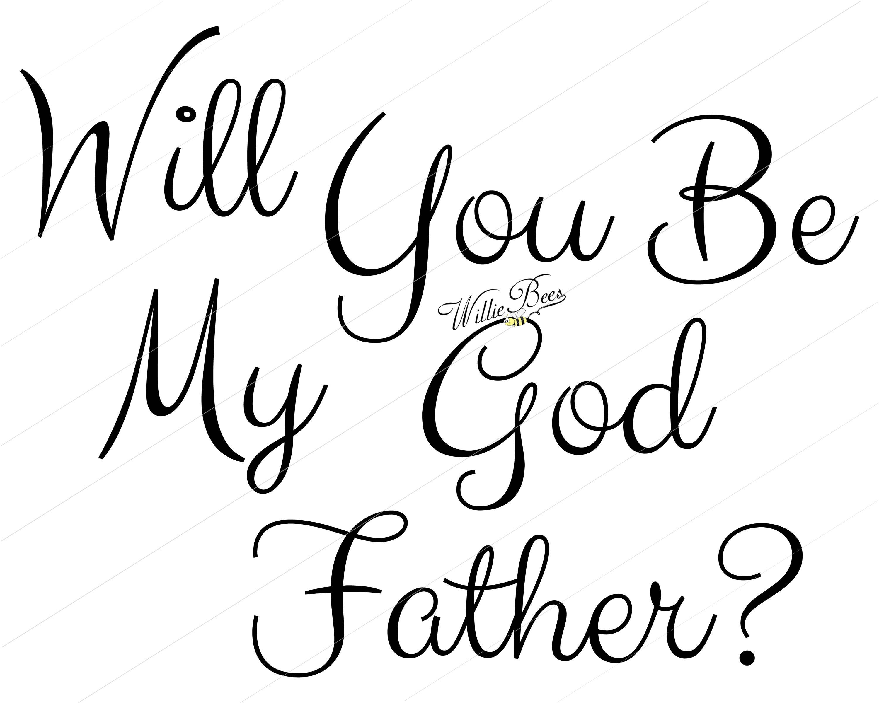 Will You Be My Godfather Baptism Overlay Be My Godfather