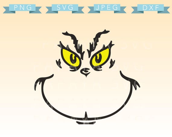 Download Grinch face Cut File - SVG, PNG, JPEG, dxf - Cricut ...