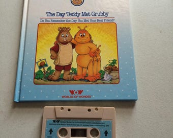 Teddy Ruxpin Worlds of Wonder Book-Cassett The Day Teddy Met Grubby