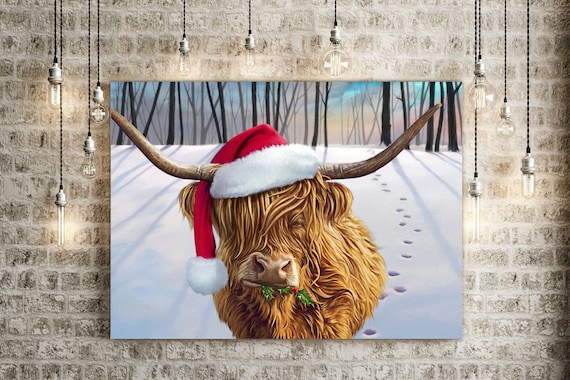 Highland CowHighland Cow Christmas PrintHighland Cow