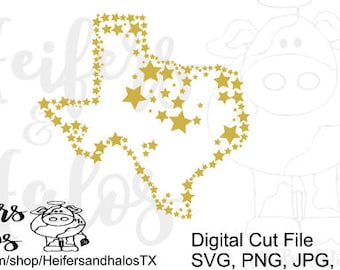 Stars over Texas svg cut file for cricut and cameo silhouette. Use for t-shirts, decals, or yeti cups.
