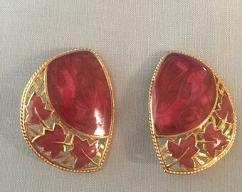 Vintage 80's Berebi Enamal Clip On Earrings
