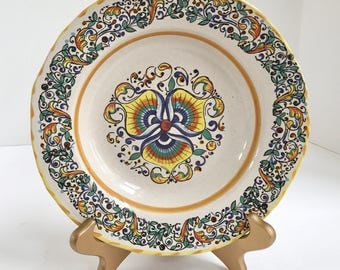 Vintage Italian Meridiana Ceramiche Hand Painted Pasta/Salad Bowl