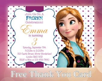 Frozen Birthday Invitation / Anna Frozen Invitation Printable / Disney Frozen Invitation / Disney Frozen Invites / Princess Anna / FZ07