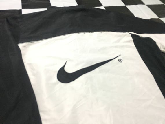 Vintage Nike jacket windbreaker big logo two tone black white