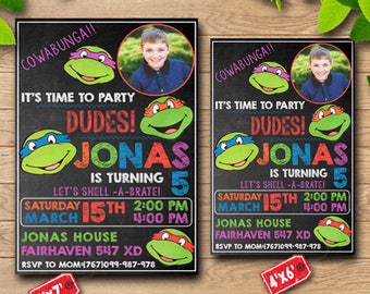 Teenage Mutant Ninja Turtle/Teenage Mutant Ninja Turtle Invitations/Teenage Mutant Ninja Turtle Birthday/Teenage Mutant Ninja Turtle Invites