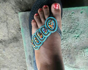 African Masai summer beaded sandals,handmade sandals,women footwear,women leather sandles