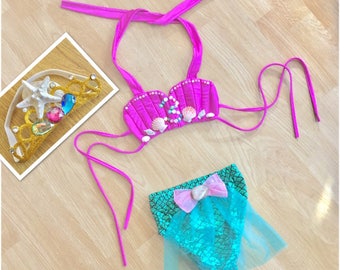 Baby Swimsuit Toddler Swimsuit Girl Swimsuit Baby Swimwear Toddler Swimwear Mermaid kids Bathing Suit Little Mermaid first Birthday outfit