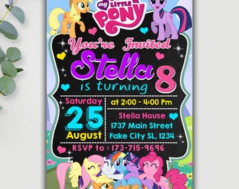 My Little Pony Invitation, My Little Pony Birthday Invitation, My Little Pony Birthday, My Little Pony Party, My Little Pony Invites