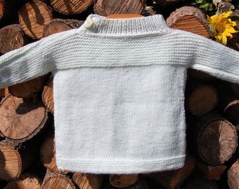 Hand Knitted Baby / Todder Jumper in Pastel Blue