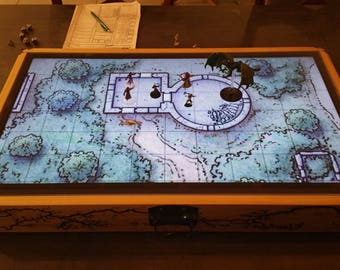 Digital Map Case / Battle Mat - Chain Lightning Model (Fractal / Lichtenberg Figures) - For Dungeons & Dragons, Pathfinder, etc.(Fog of War)