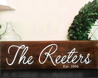 Last Name Sign | Family Established Sign | Closing Gift | Family Name Sign | Last Name Wall Sign | Engagement Gift | Wedding Gift