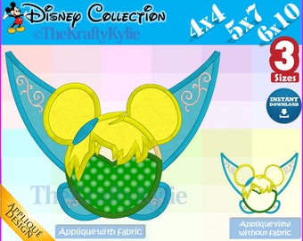 TINKERBELL APPLIQUE DESIGNS - 3 Sizes 4x4, 5x7, 6x10