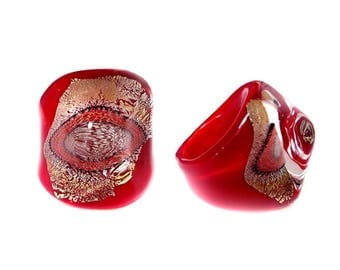 Murano Glass Ring from I Love Murano ’Supernova’ in Red, Glass Ring, Murano Glass Jewelry, Murano Glass, Bague Verre, Bague Ethniques