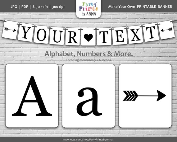 printable alphabet letter banner a z letters numbers