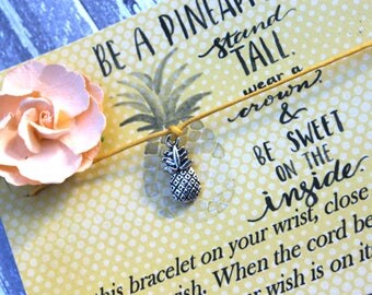 Be A Pineapple Wish Bracelet, Wish Upon Your Wrist, Pineapple Wish Bracelet, Royalty Wish Bracelet,IVF Wish Bracelet,IVF Gift, Wish Bracelet