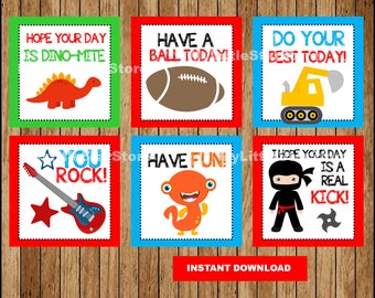 Lunch Box Notes for Kids, Lunch Notes , Funny Lunch Box Notes Instant download