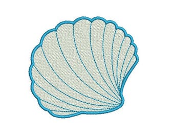 Sea Shell Seashell Clam Design Embroidery Fill Design Machine Instant Download Digital File EN1045BF