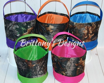 Camouflage Halloween Bucket with Name - Personalized Halloween bucket - Trick or Treat - Halloween Bag - Candy Bucket - Camouflage Bucket