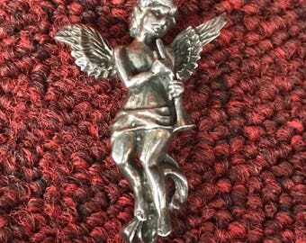 Sterling Silver 925 Angel Cherub Pin