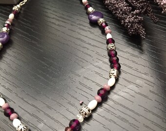 Beaded Purple Heart Necklace