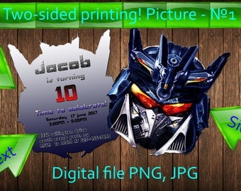 Transformers Invitation Transformers Birthday Invitation Transformers Birthday Party Digital File Download Personalized two sided printing