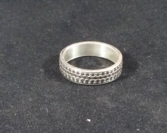 Patterned sterling silver ring, Sterling silver ring, Sterling silver band, Patterned ring band
