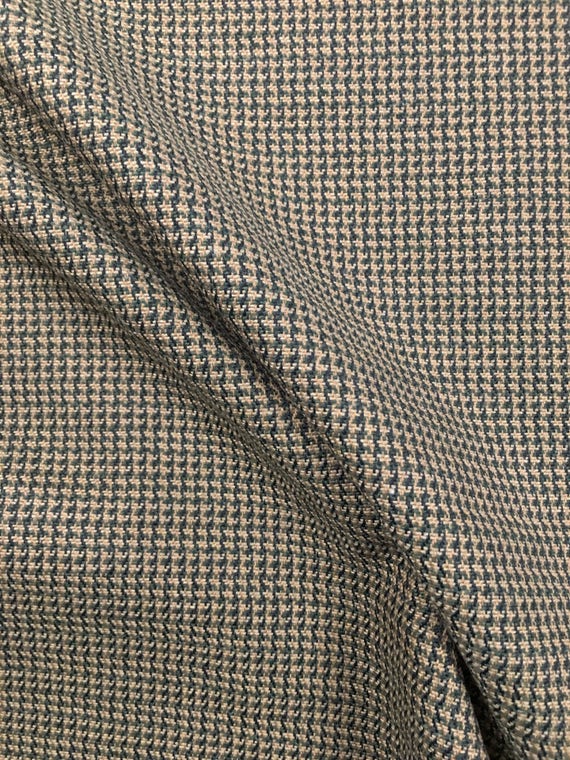 Beige Green Houndstooth Weave Upholstery Fabric Eastern