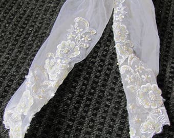 bridal sleeves, fingerless gloves, white tulle, vintage, lace, costume, bride, white, gloves, vampire bride, zombie bride, sleeves. 2980s