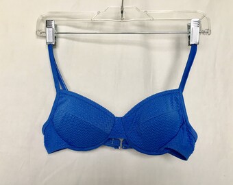 Vintage 80s Baltex Blue Bikini Top