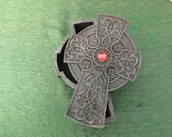 JEAN'S FRIEND Vintage Silver Plated Celtic Blue Enamel Cross Knot Wedding Bolo Tie also Stock in the US
