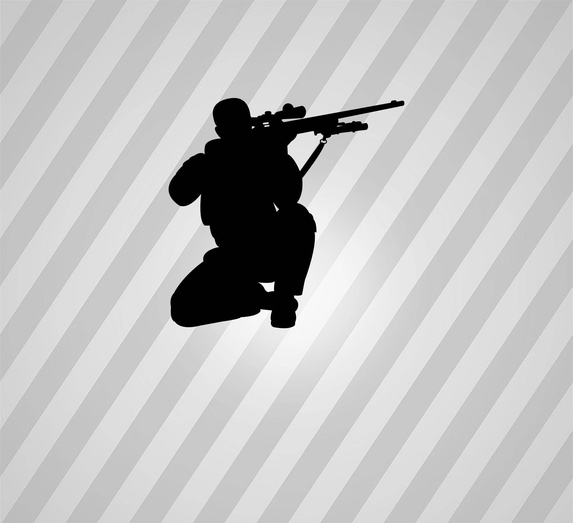 Download sniper Silhouette - Svg Dxf Eps Silhouette Rld RDWorks Pdf ...