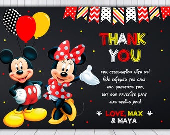 Mickey and Minnie Thank You Card