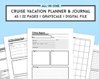 Travel Journal and Cruise Planner | Travel Planner | Vacation Organizer | Cruise Journal | Trip Organizer | Vacation Itinerary