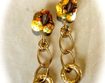 Vintage steampunk chic clip earrings